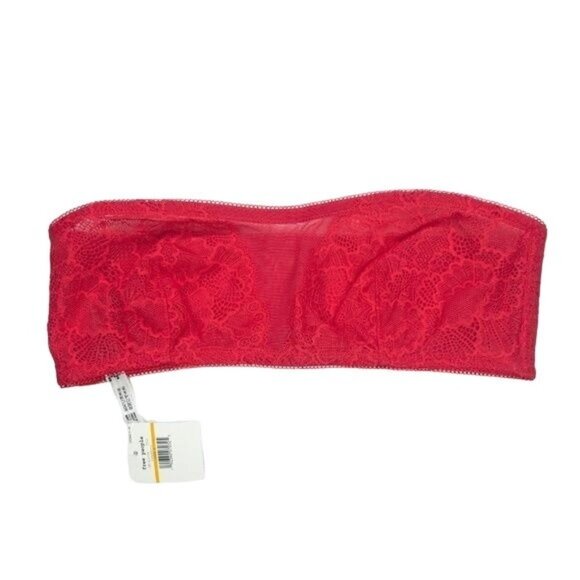 Free People Malinda Bandeau Lace Raspberry Color - Picture 2 of 3